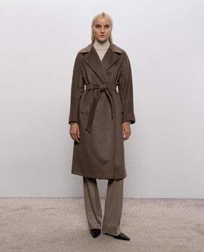 Max Mara Weekend Brown double-breasted coat RESINA made of wool WKDRESINA