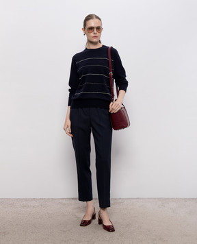 Peserico Blue wool, silk and cashmere sweater A99865F1209283