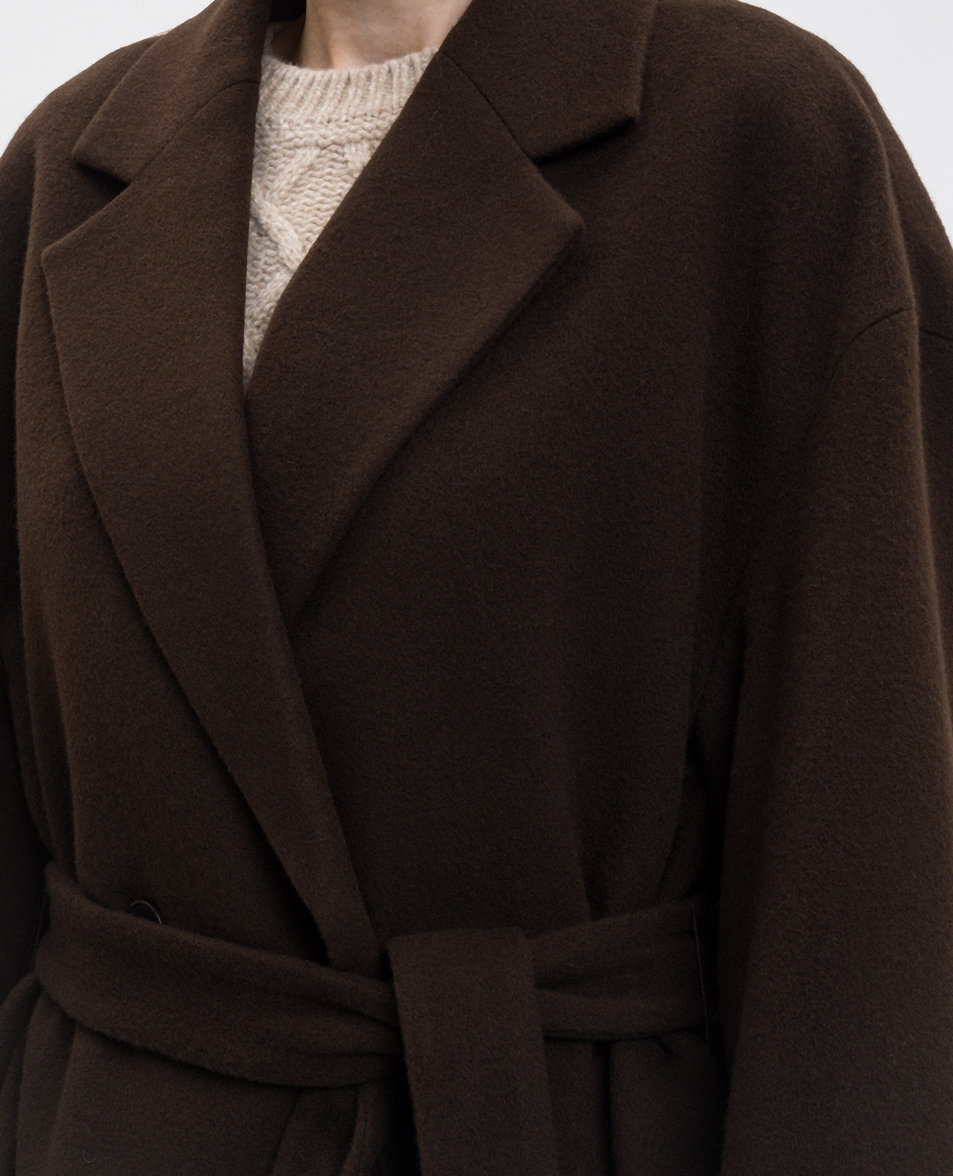 

Brown double-breasted wool coat Juun.j
