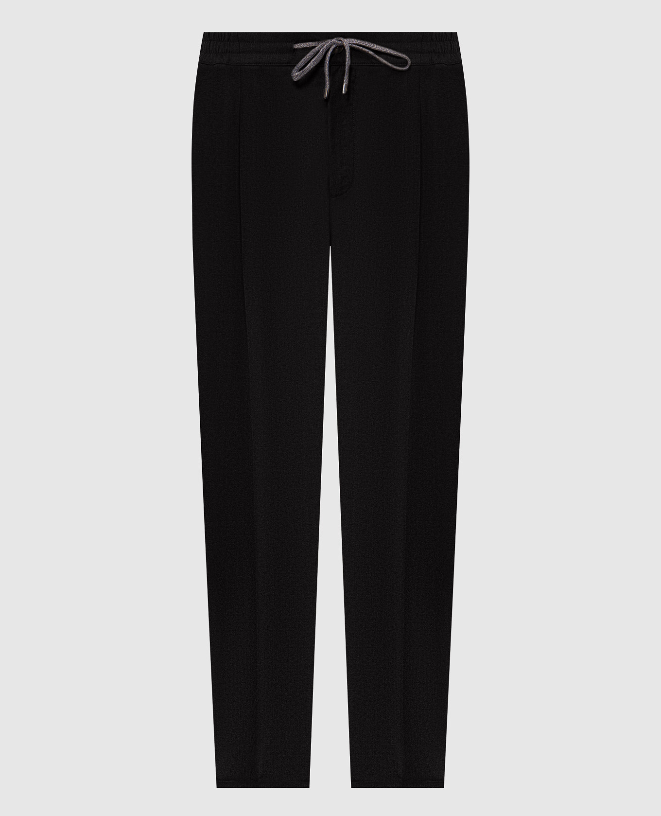 Black wool and cashmere pants