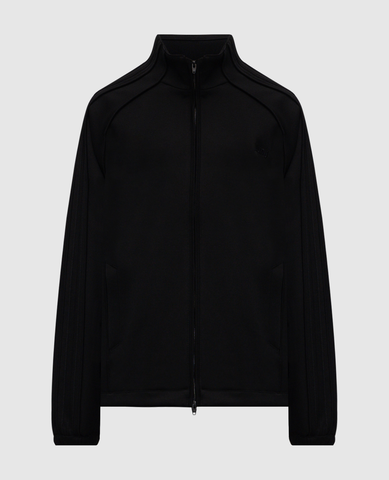 Black sports jacket with logo embroidery