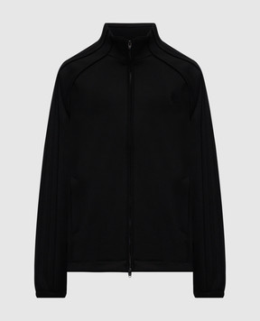 Juun.j Black sports jacket with logo embroidery JC6141P015