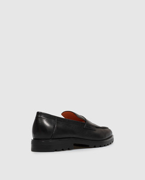 Santoni Black leather loafers MGDG18610NEOGHAS