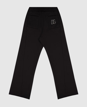 Dolce&Gabbana Children's black sweatpants with DG logo monogram L5JPI6G7PXP812+