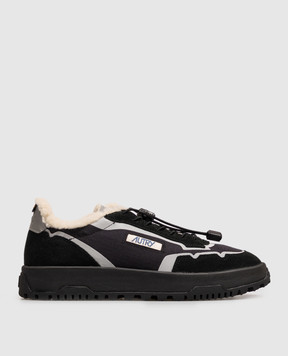 AUTRY Black WILDPACE combination sneakers with fur LDXMMQ01