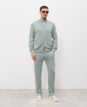 Stefano Ricci Green cashmere tracksuit with emblem W505023R31W26102P3D