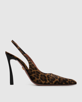 Babe Pay Pls Brown suede slingbacks in leopard print 0217156ZA