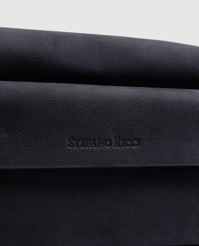 Stefano Ricci Blue nubuck toiletry bag with embossed logo PP461XUOSNS