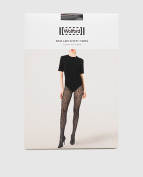 Wolford Black ROSE LACE lace tights 19494