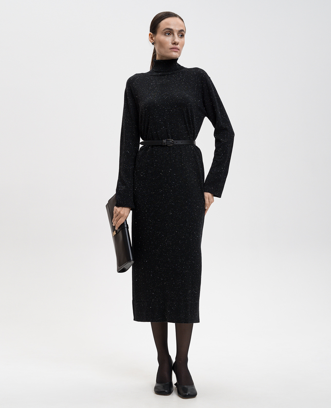 

Black wool dress with lurex Peserico