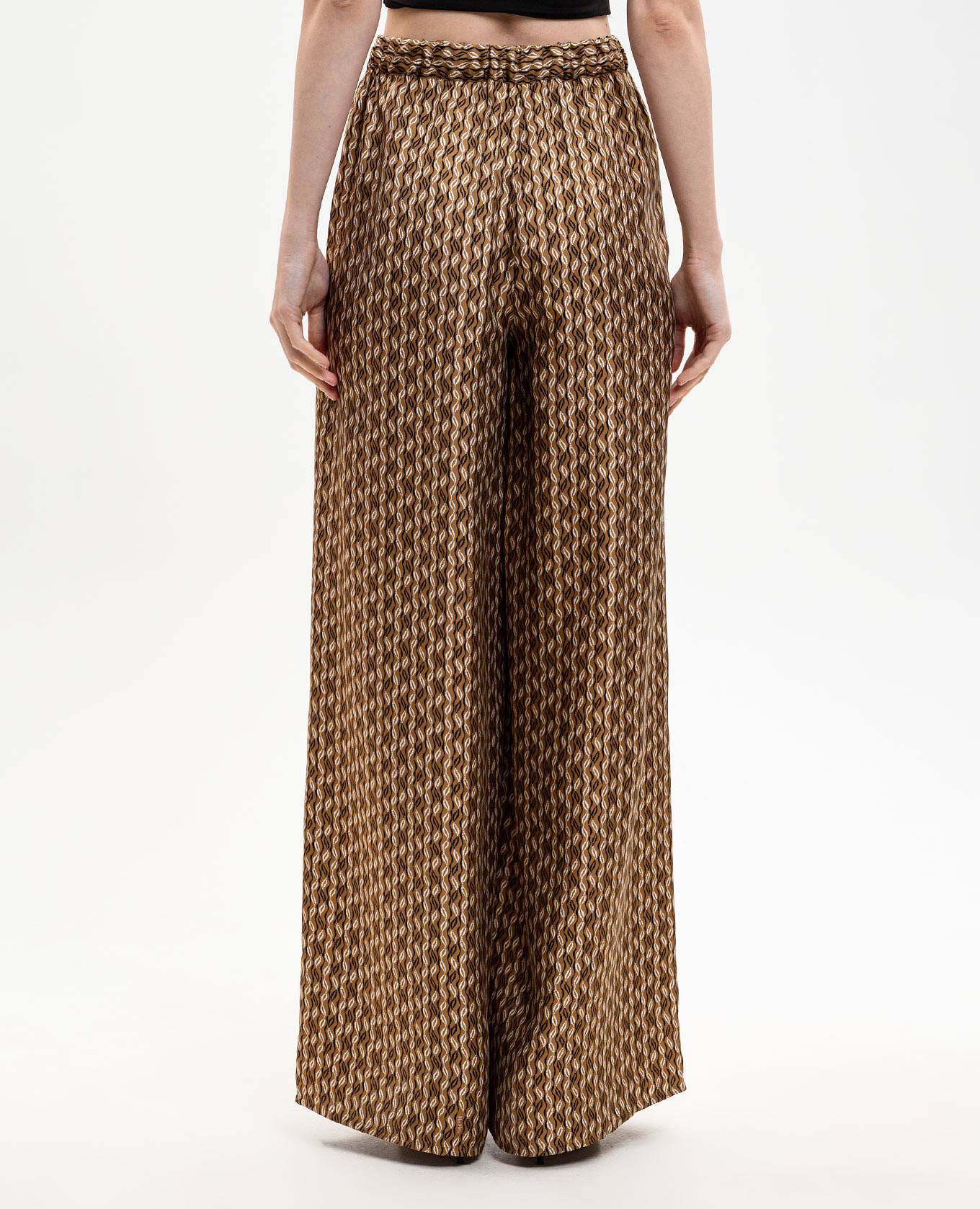 

CLARINO brown silk palazzo pants Max Mara