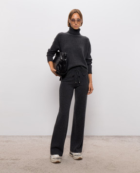 Peserico Gray wool, silk and cashmere pants A94117F12K09283