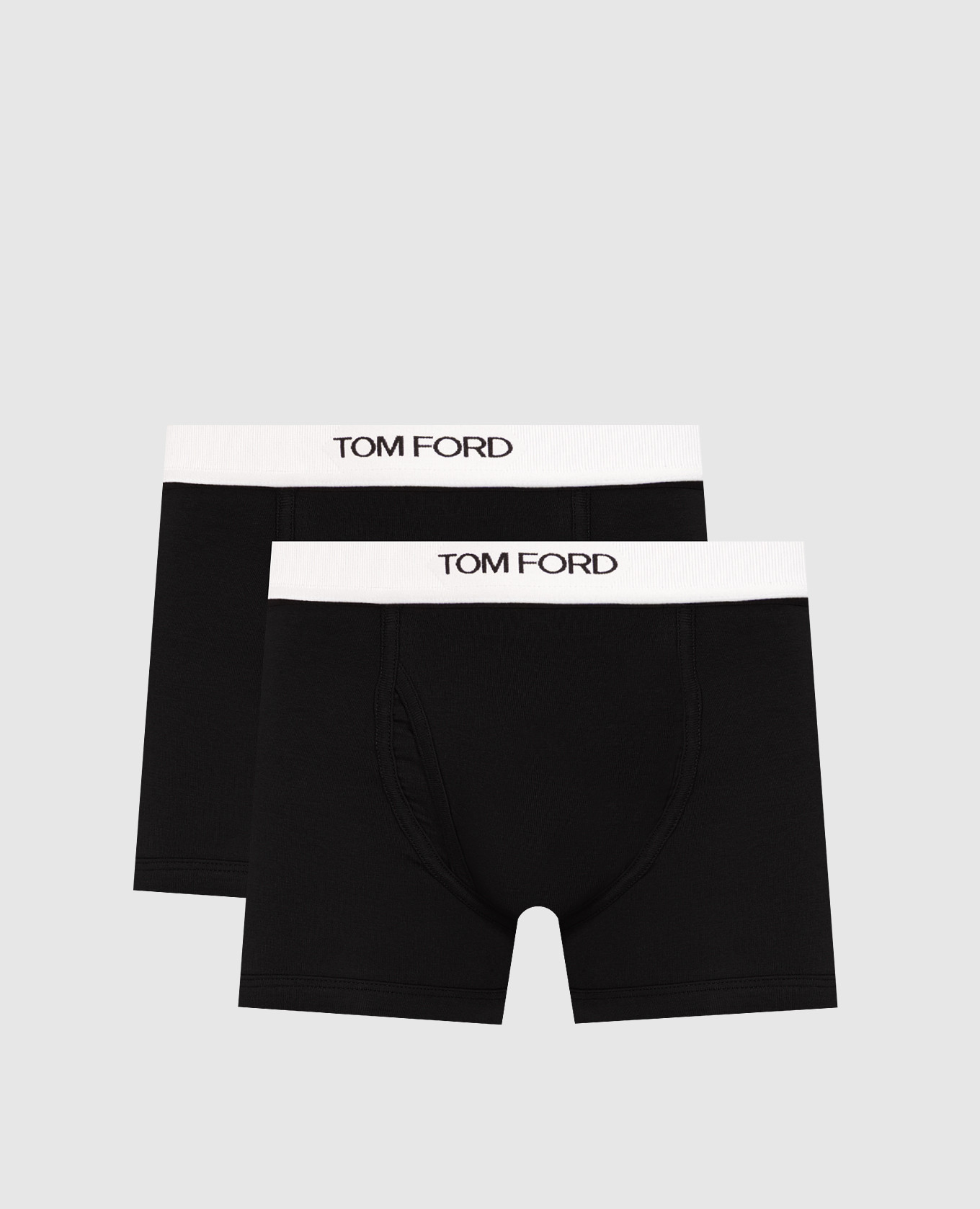 Set of black boxer briefs with logo pattern