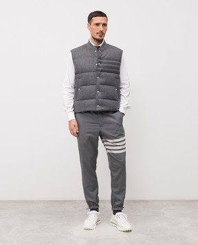 Thom Browne Grey wool and cashmere down vest MVD015X06393