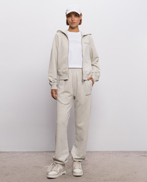Off-White Beige melange joggers with logo print 2FH00496B