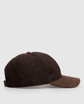 Brett Johnson Brown cap with wool and nubuck FW26CAP1LP702CAC