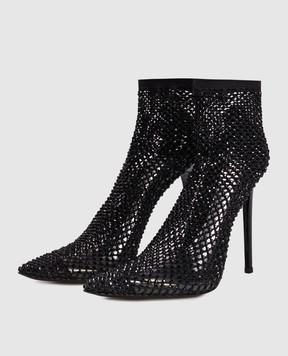 Le Silla Black GILDA ankle boots with crystals 2113R100R8PPCAY