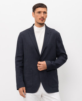 Herno Blue jacket with linen GA000215U17155S