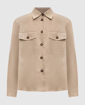 Max Mara Weekend Beige WKIPOMPOSA linen shirt WKIPOMPOSA