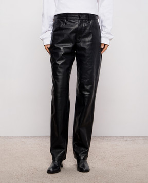 Solotre Brown leather pants M1AC0015