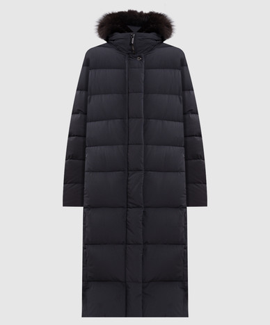 Gray elongated down jacket ZAGARA