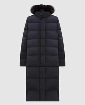 MooRER Gray elongated down jacket ZAGARA ZAGARAKN
