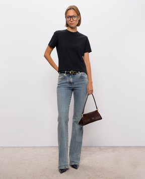 Balmain Black T-shirt with monogram embroidery TS0000000016