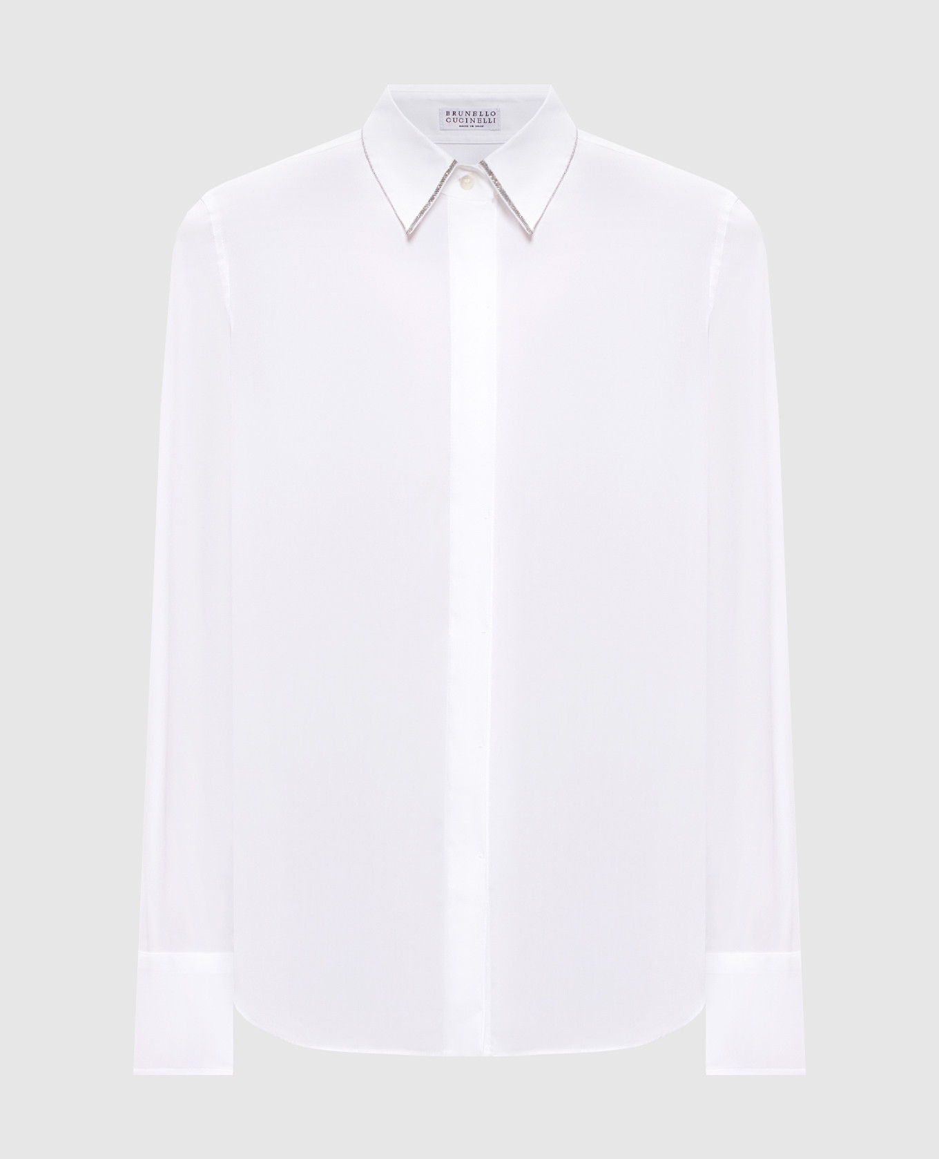 

White shirt with a monil chain Brunello Cucinelli