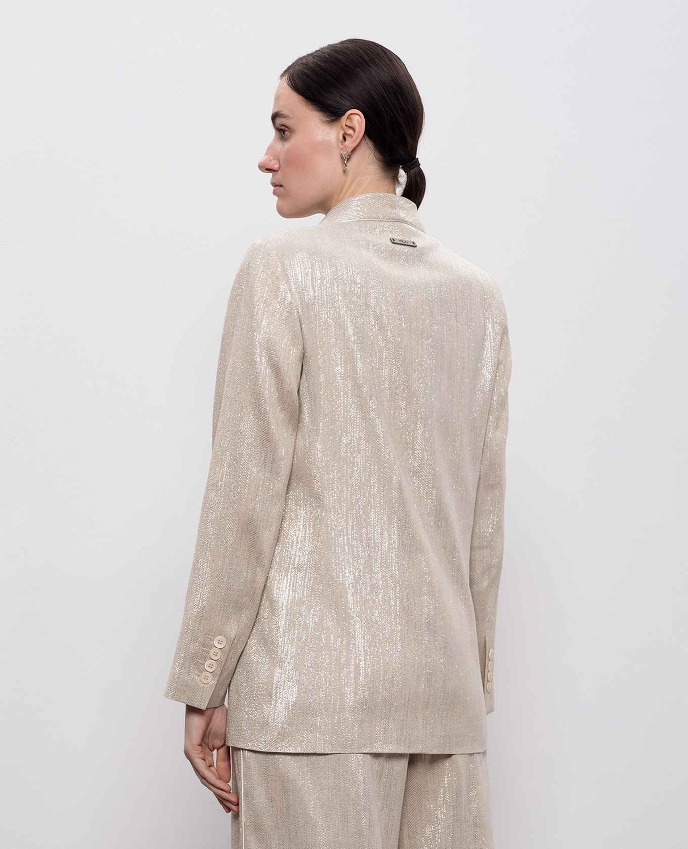 

Beige linen jacket with lurex Peserico
