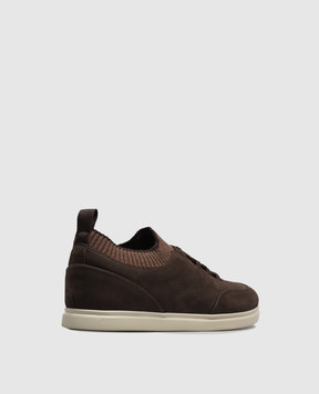 Lanciotti De Verzi Dark brown nubuck sneakers SNEAKERS