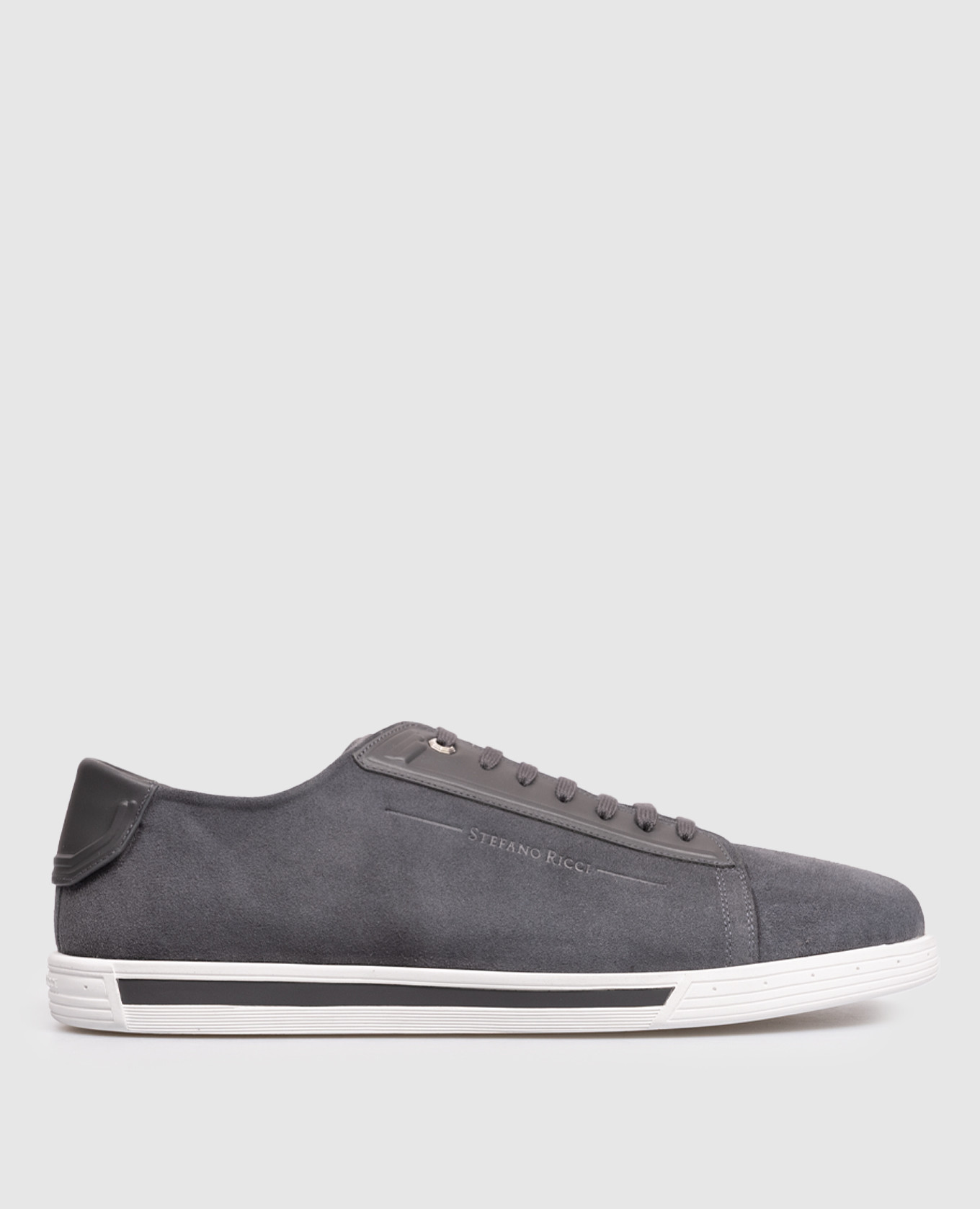 Grey suede sneakers with monogram logo