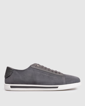 Stefano Ricci Grey suede sneakers with monogram logo UV33G5282SDPWY
