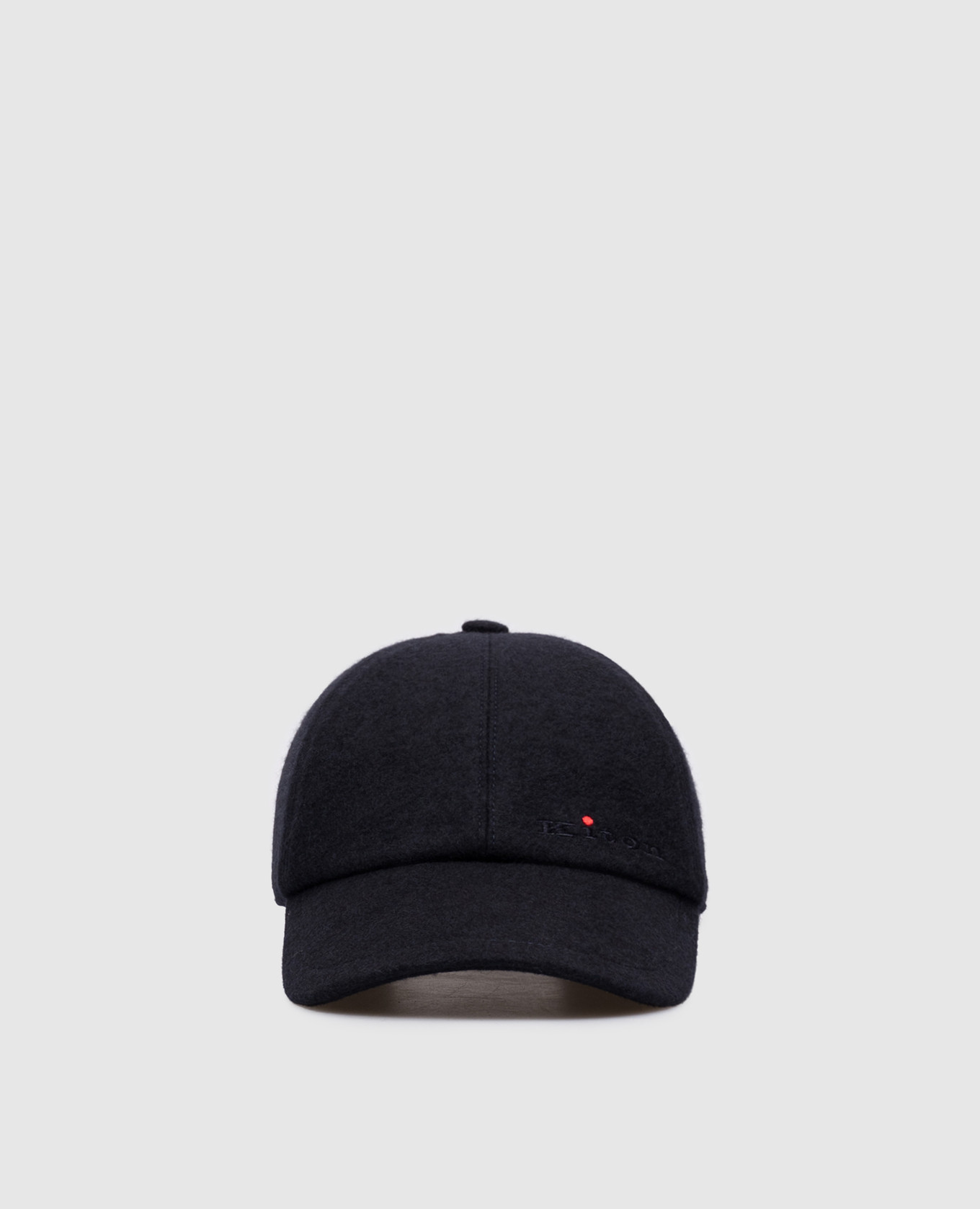 Navy cashmere cap with logo embroidery