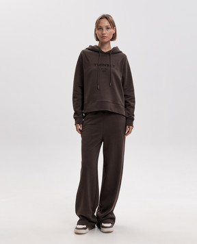 Twinset Brown tracksuit with textured logo print 262TP272B