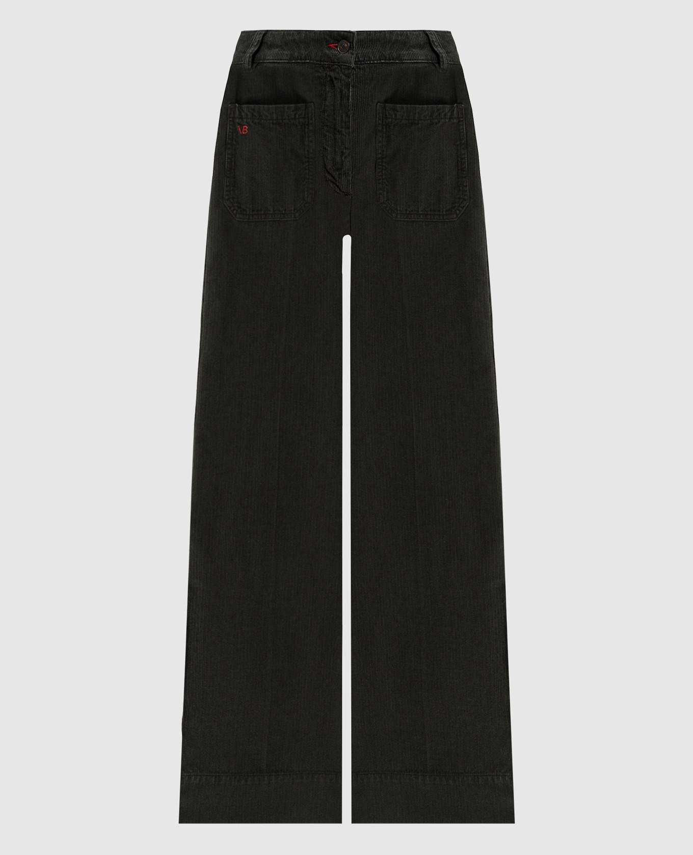 

Green corduroy pants with logo Victoria Beckham