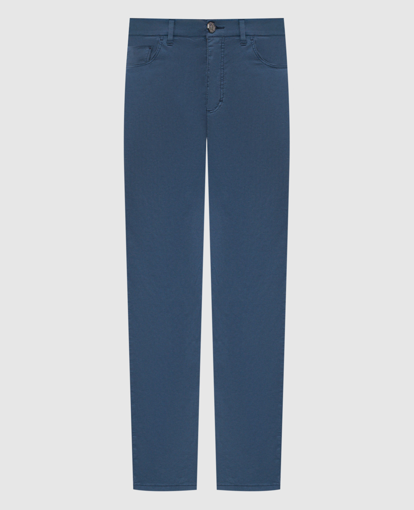 Blue pants with logo patch