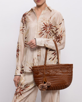 Gianni Chiarini Paloma brown leather tote bag with weave BS11371COMMPLINT