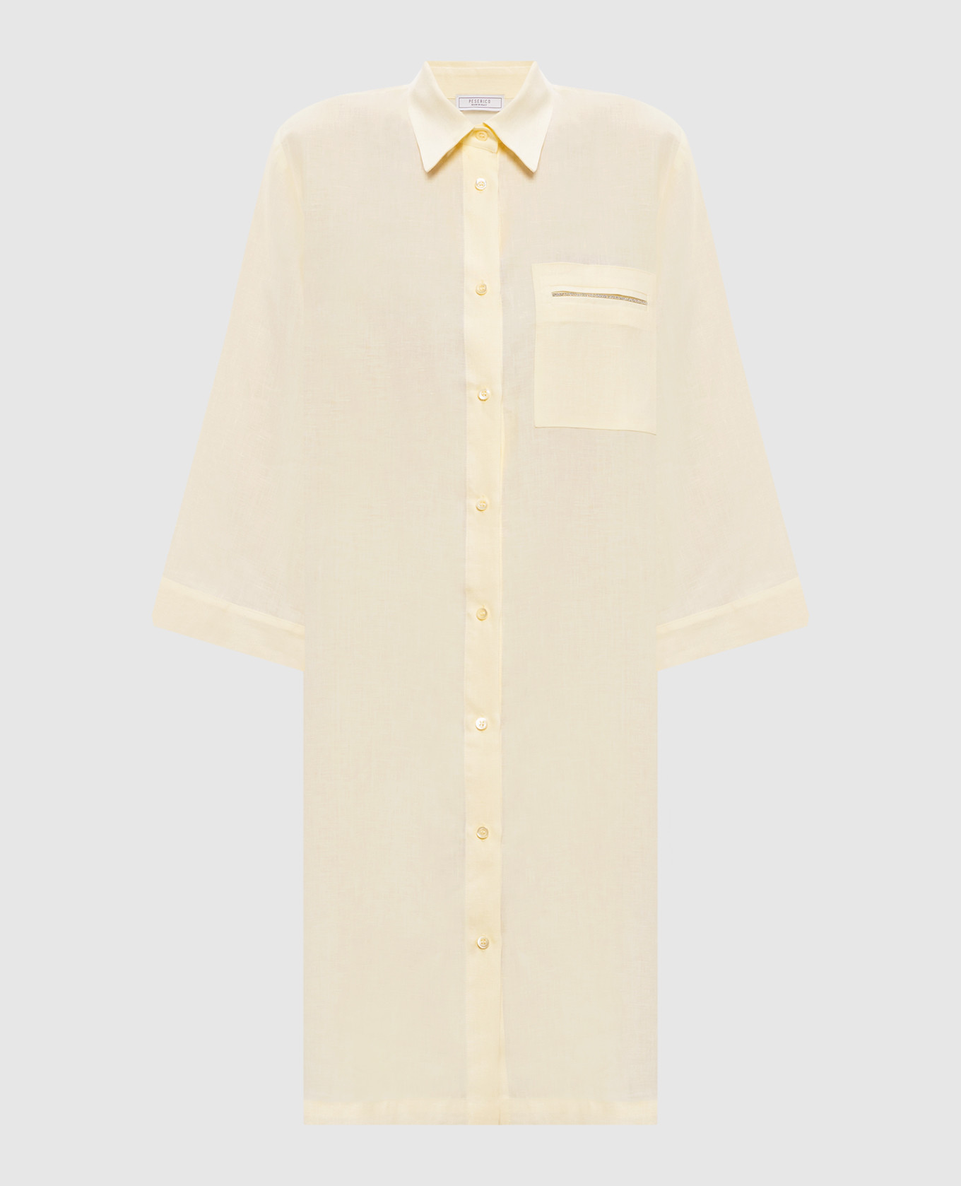 

Yellow long linen shirt Peserico