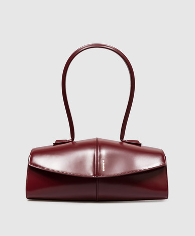 Burgundy leather bag Linea