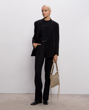 Twinset Black pants with textured logo 262TF2014