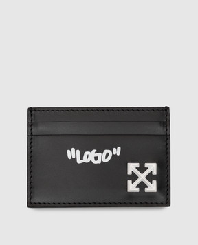 Off-White Black leather Jitney cardholder OWMND18F26LT01
