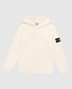 Stone Island Children's beige hoodie with logo patch L2S166100008S04251012