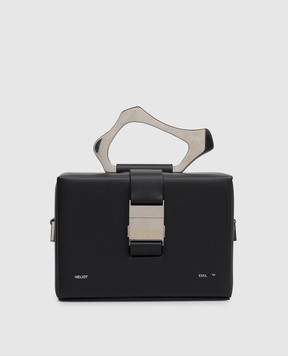 Heliot Emil Black leather bag with logo print 15041