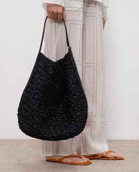 Toteme Black raffia bag 262WAL853FB0647