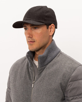 Doriani Cashmere Dark brown wool cap 191T125T125
