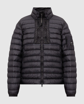 C.P. Company Blue down jacket with logo patch MOW022A110416A