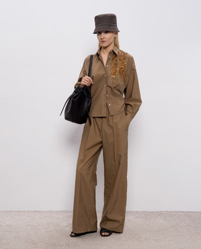Brunello Cucinelli Brown shirt with sequins M0F79RJ916