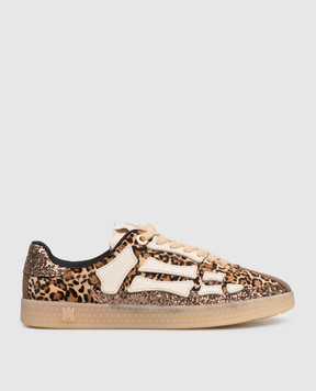 AMIRI Brown Leopard pacific bones sneakers in animal print AWSNSN1024