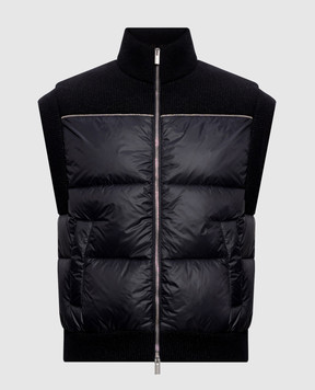 Peserico Black down vest with lurex A03473F07V9470