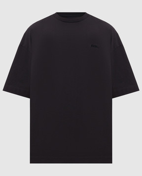 Juun.j Black T-shirt with embroidered logo JC6242P105